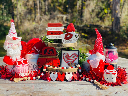 Valentines tier tray, home decor, tier tray set, sweetheart, love shack, Cupid, valentine, be mine, Rae dunn decor, true love, hugs, kisses