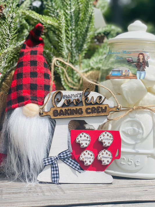 Cookie baking crew ornament, Christmas ornaments, personalized Christmas gifts, gifts for grandparent, gift for parents, stocking stuffer