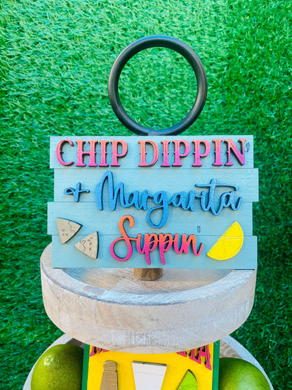 Margarita summertime tier tray set home decor