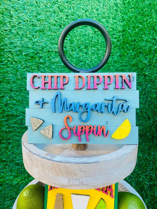 Margarita summertime tier tray set home decor