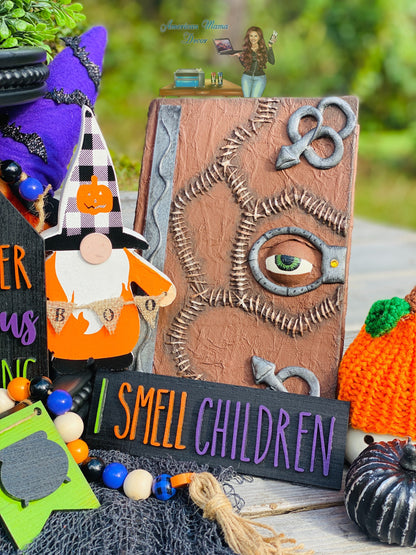 Witches tier tray decor, Halloween tier tray decor, home decor, witch spells, Rae dunn decor, Witch sisters, witches, broom rides