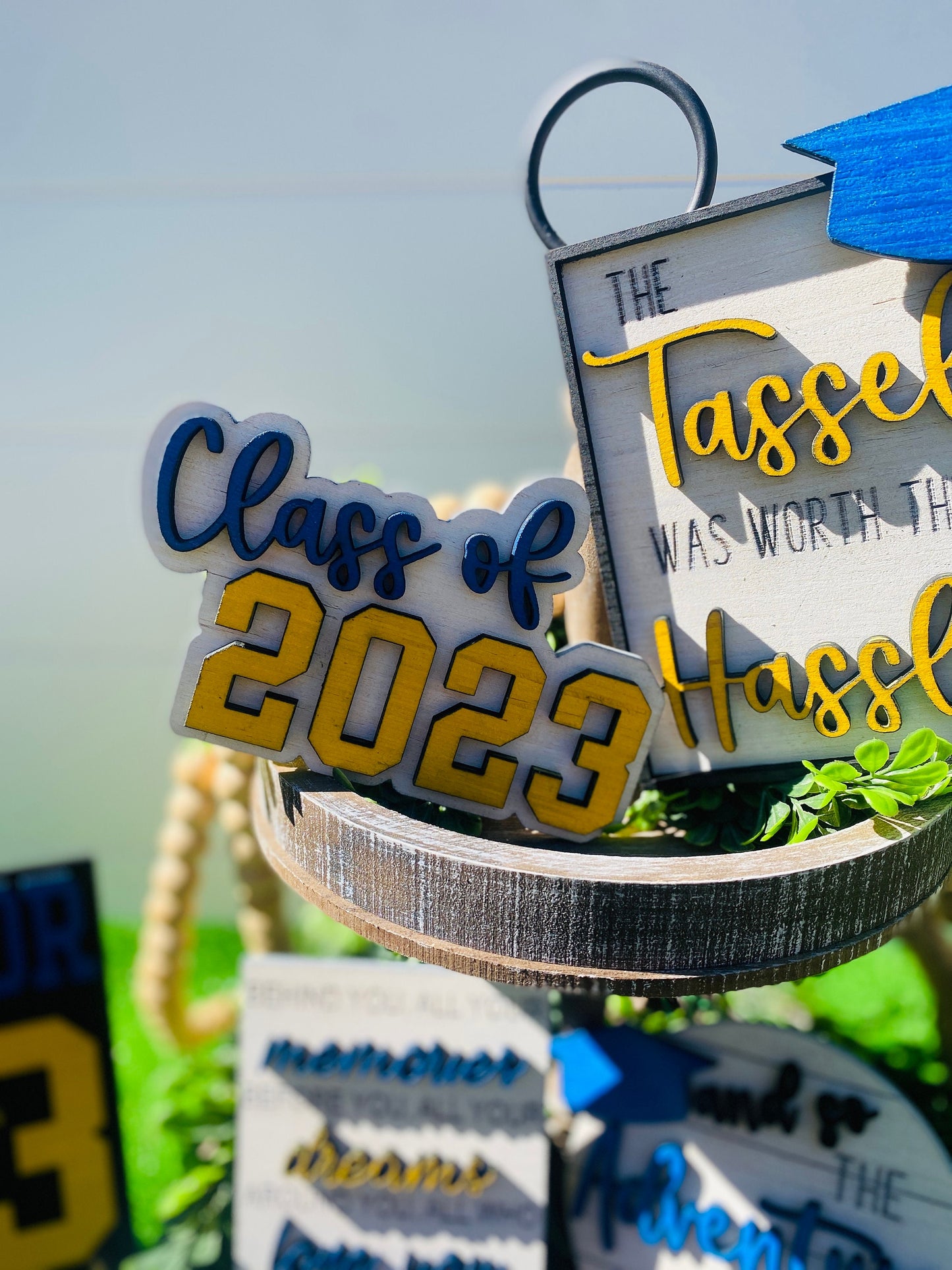 Graduation / Senior 2025 / Tier Tray decor / class of 2025 / home decor / #done / college /high school / tassel was worth the hassle seniors