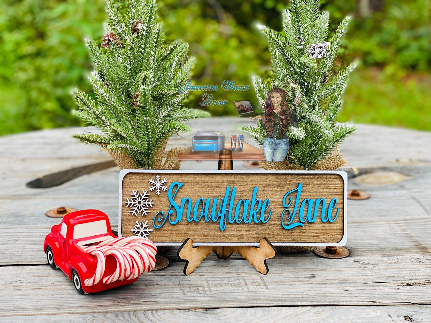 Snowflake lane sign, Christmas decor, stocking stuffer, holidays, xmas, home decor, gift for mom, wall decor, Winter wonderland, Snowflakes