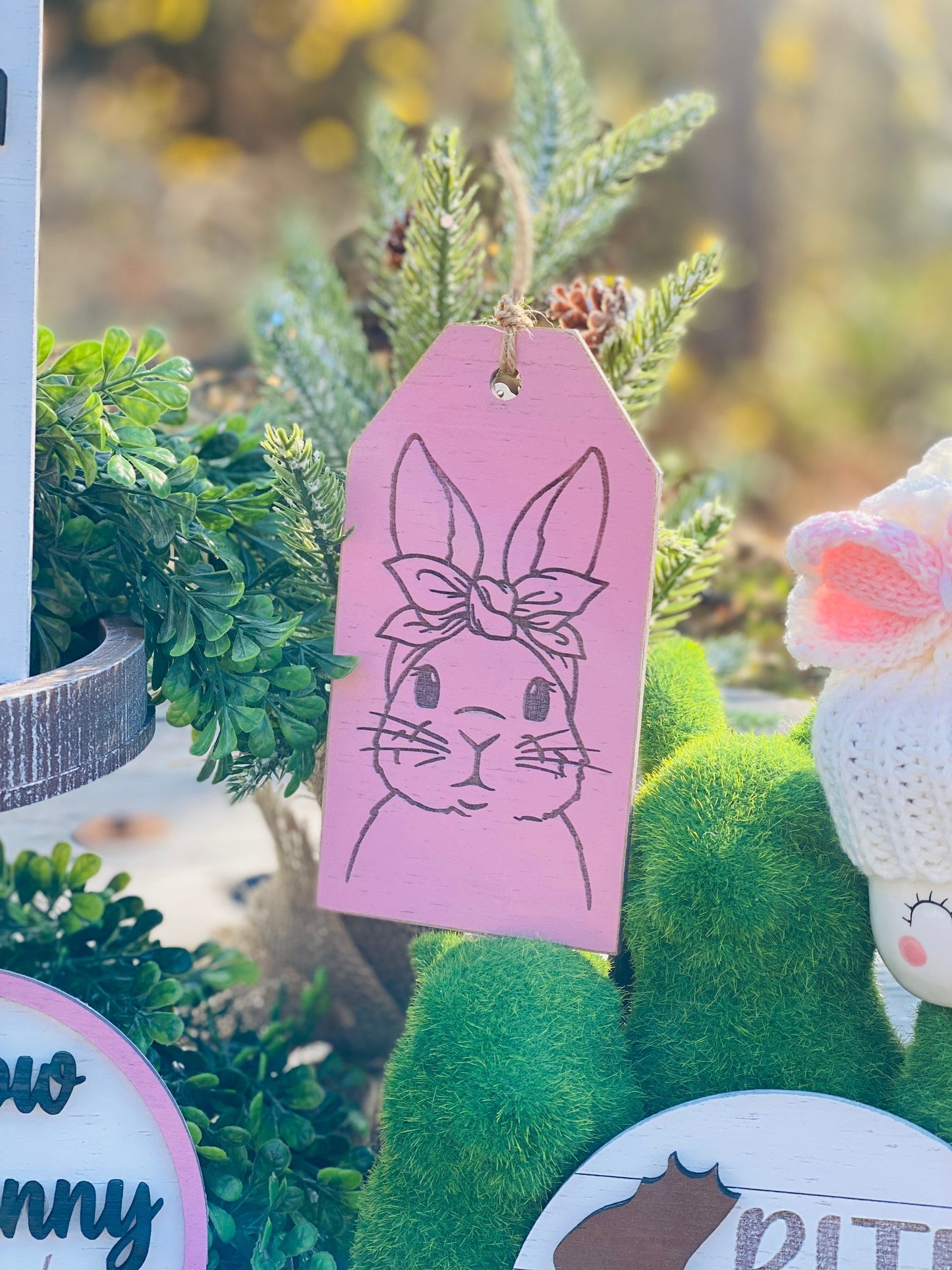 Easter bunny tier tray decor, tier tray set, Rae dunn decor,mini signs,tier tray signs,bite me, cottontail candy co, rabbit, chocolate bunny