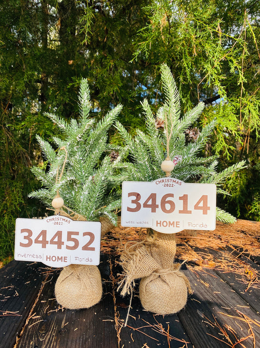 Commemorative ornament, Christmas tree decor, zip code, city, state, Home ornament, hometown, Christmas decor, home decor