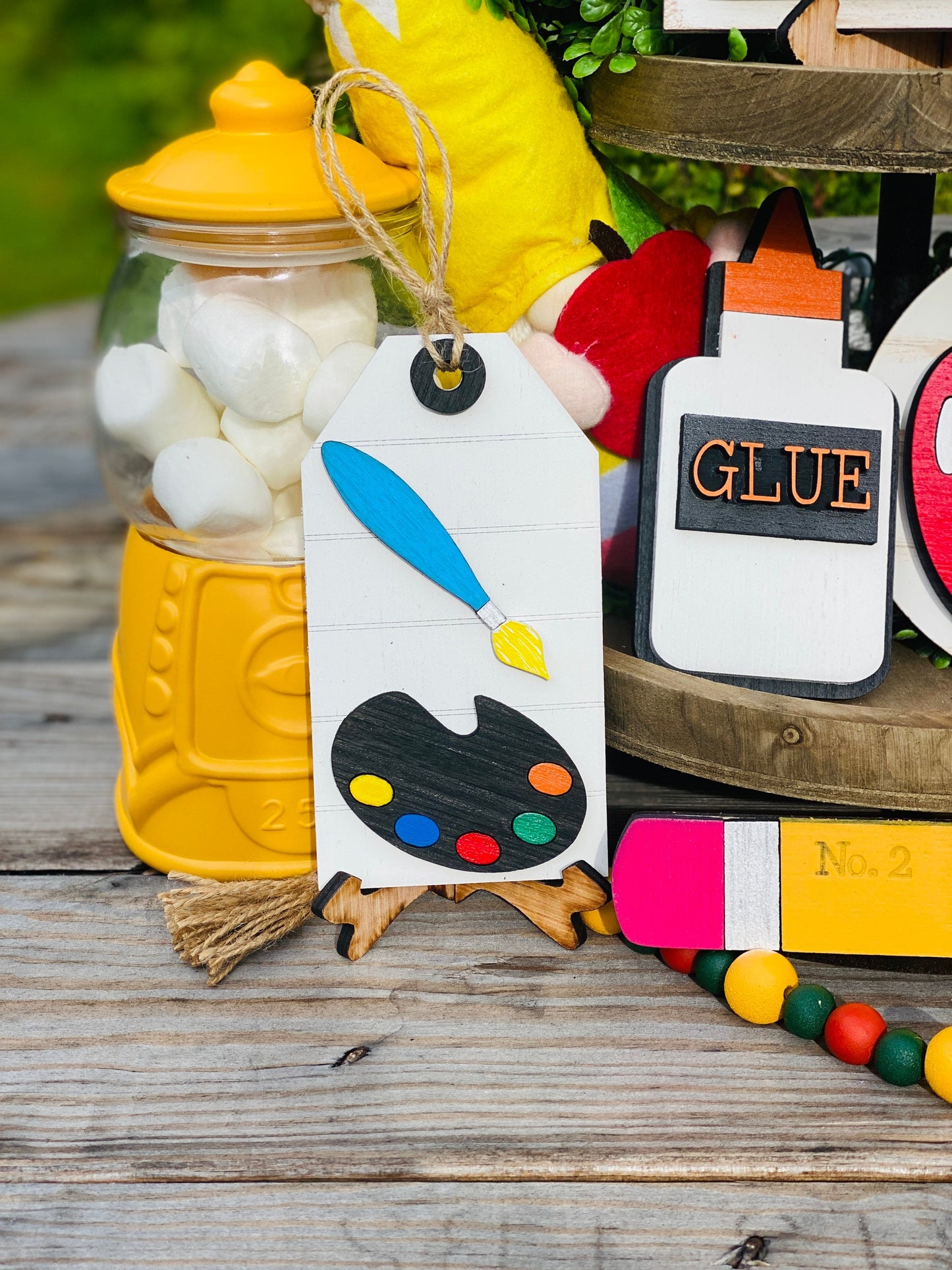 Back to school tiered tray set, mini signs, teacher decor, classroom decor, homeschool, virtual school, gifts for teachers, gift for mom
