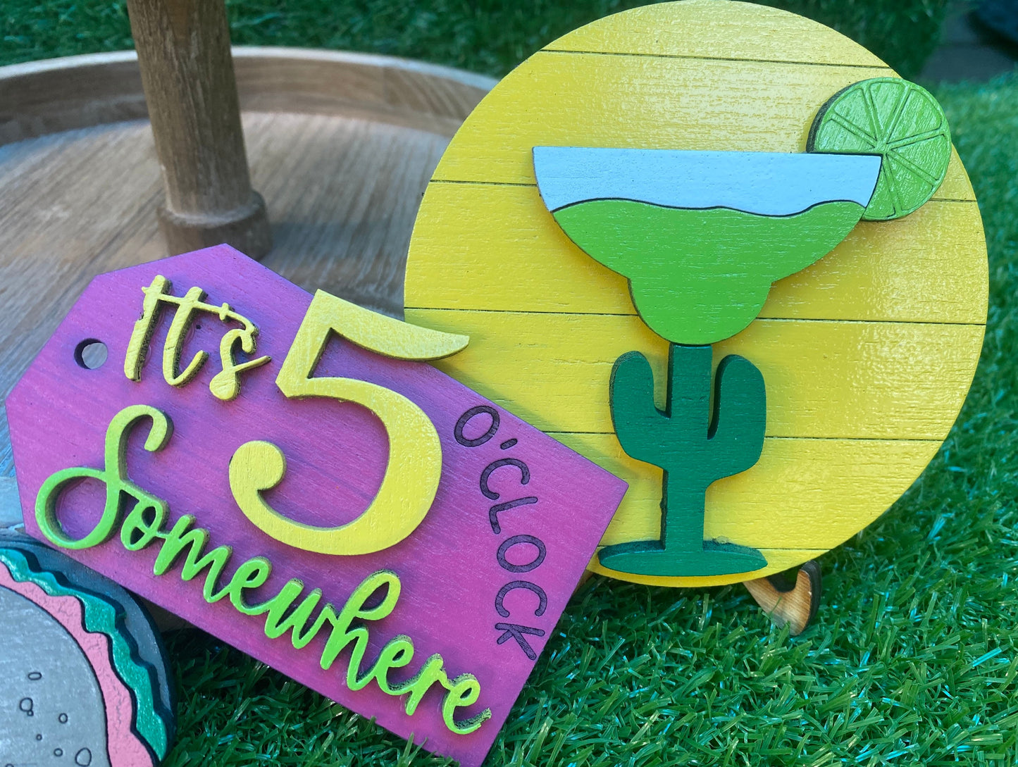 Margarita summertime tier tray set home decor