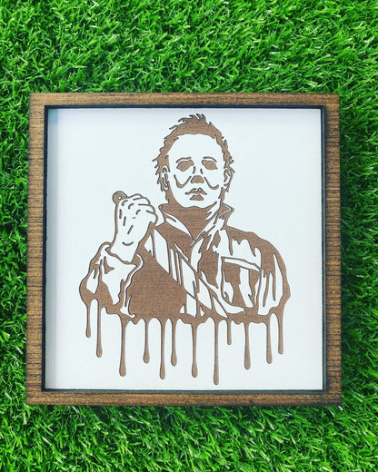 Engraved Horror movie legends signs, horror home decor,halloween, Jason, Freddy Krueger, Michael Myers, pennywise, Chucky, ghostface