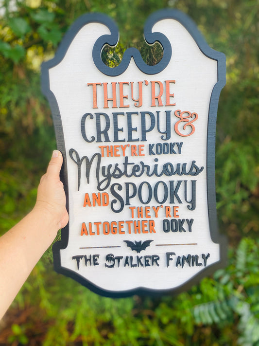Personalized gifts - personalized Halloween sign - altogether ooky - Halloween family sign - wall decor - home decor - Fall decor