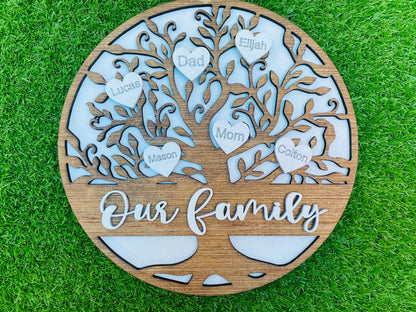 Our Family Tree with names… fully customizable home decor family gift