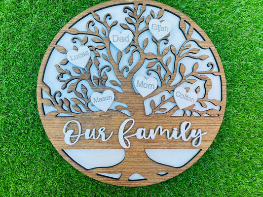 Our Family Tree with names… fully customizable home decor family gift