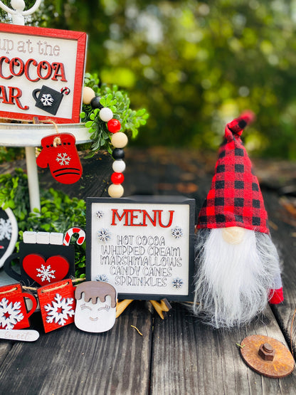 Hot cocoa tier tray / farmhouse / home decor / hutch decor / Rae dunn decor / hot cocoa / marshmallows / peppermint / tier tray set