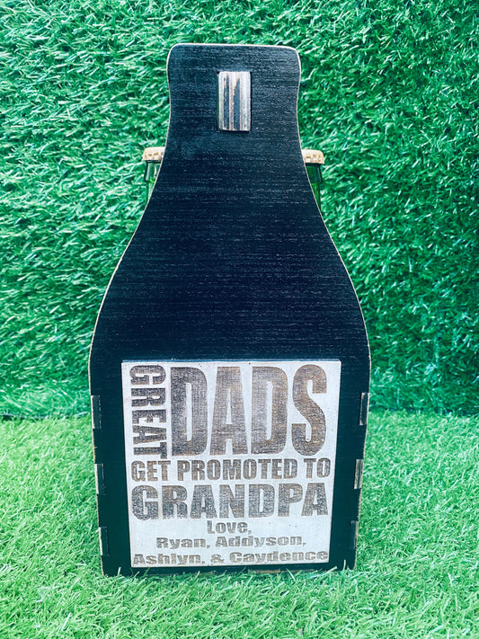 6 pk beer caddy, gift for dad, grandpa, groomsmen, uncle, brother, guy gifts, personalized, bottle opener, practical gifts, handmade
