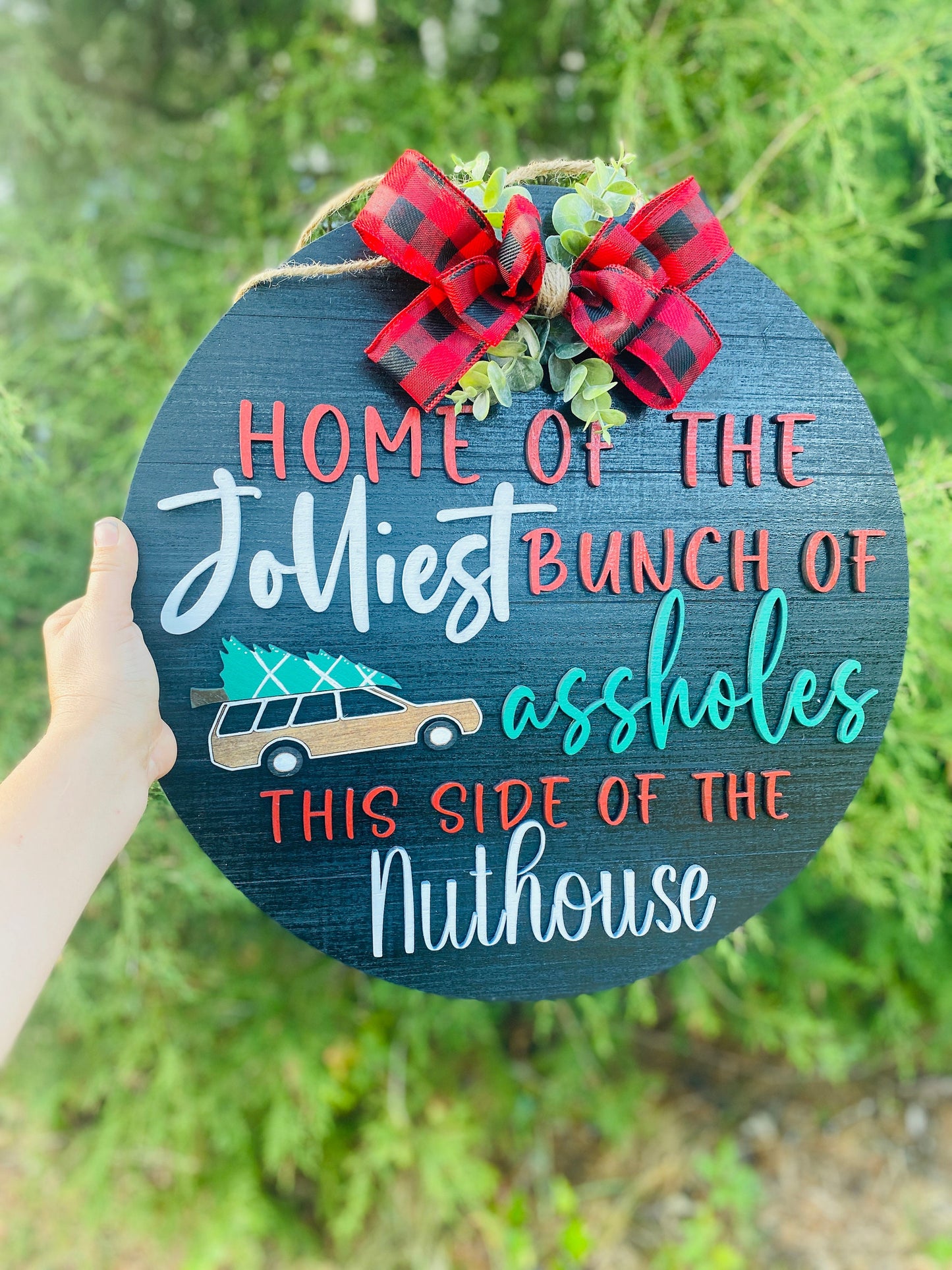 Christmas door hanger, Christmas vacation sign, movie decor, Clark griswold, jolliest bunch door sign, Holiday decor, Gifts, Christmas decor