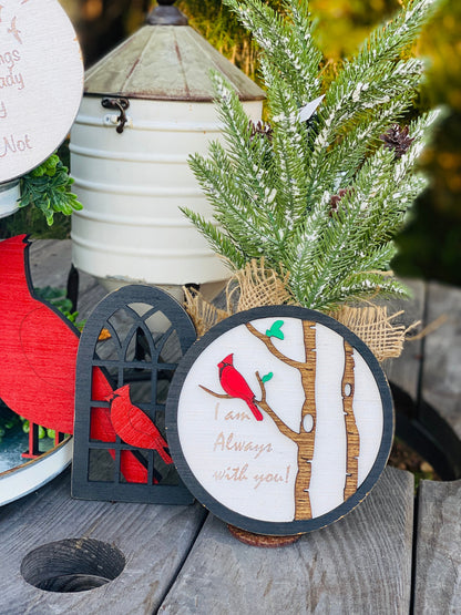 Memorial tier tray decor, cardinals, home decor, Rae dunn decor, angels appears, missing you, wings were ready, farmhouse decor, tier tray