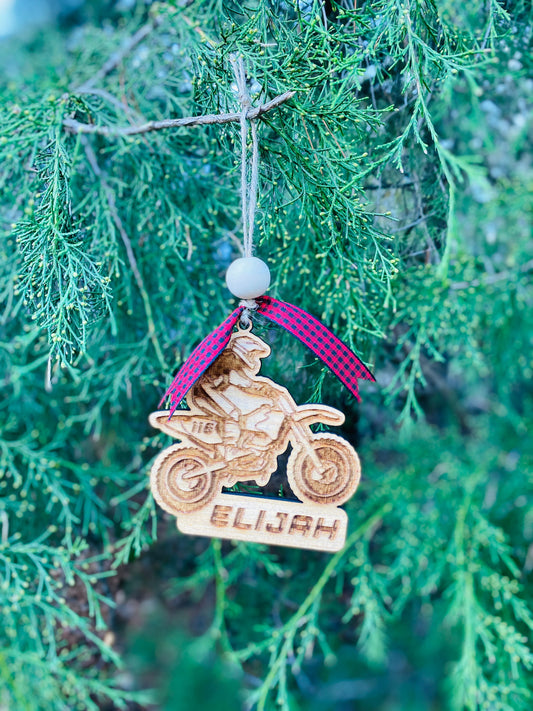 Christmas tree decor, motocross ornament, personalized ornament, Christmas decor, holiday decor, motocross helmet, car charm, custom decor