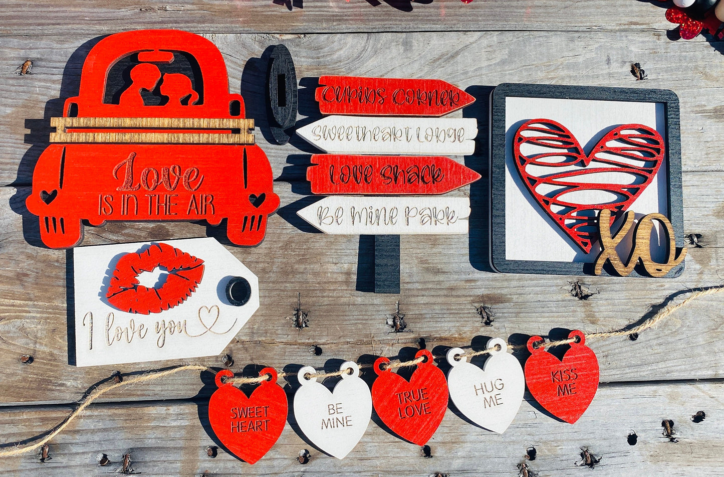 Valentines tier tray, home decor, tier tray set, sweetheart, love shack, Cupid, valentine, be mine, Rae dunn decor, true love, hugs, kisses