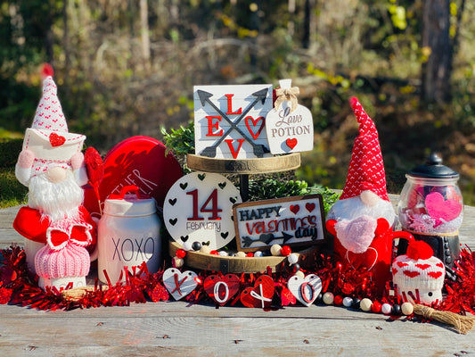 Valentines tier tray, home decor, tier tray set, sweetheart, love shack, Cupid, valentine, be mine, Rae dunn decor, love potion, xoxo