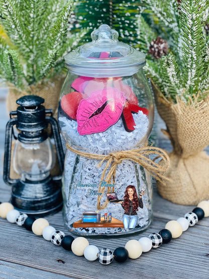 Valentines Gumball machine filler, wooden valentine cutouts, tiered tray decor, shelf sitter, farmhouse decoration, table decor