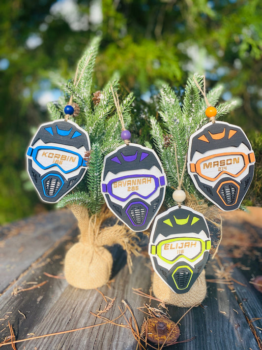 Dirt bike ornament, motocross ornaments, motocross personalized ornament, holiday decor, motocross helmet, car charm, dirt bike ornament