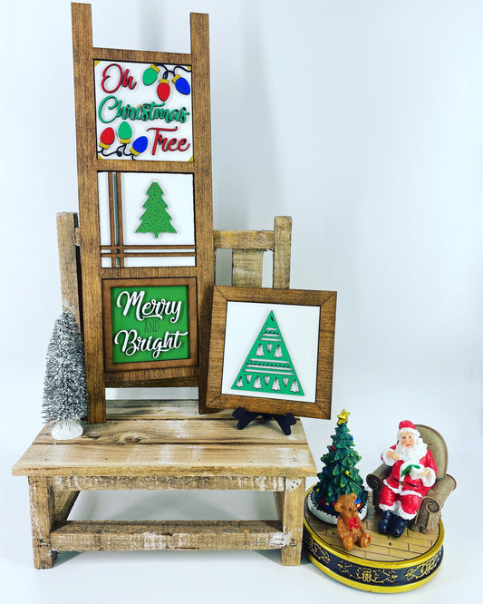 Christmas Leaning ladder, home decor, Rae Dunn displays, gift for mom, Christmas, Xmas, Santa, hutch displays, holiday decor