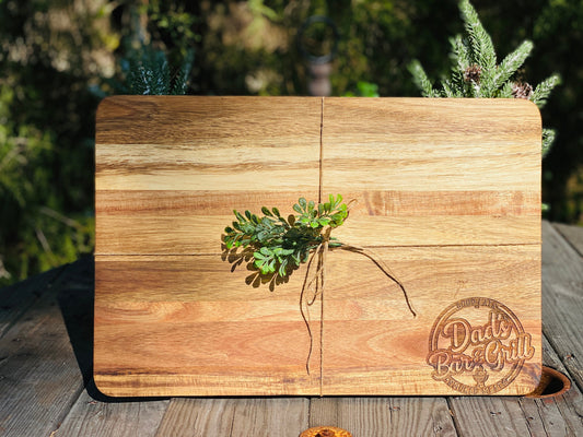 Acacia cutting board, Father’s Day gift, gift for grandpa, uncle, dad, brother, husband, dads bar, dads grill, smoked meats, good eats