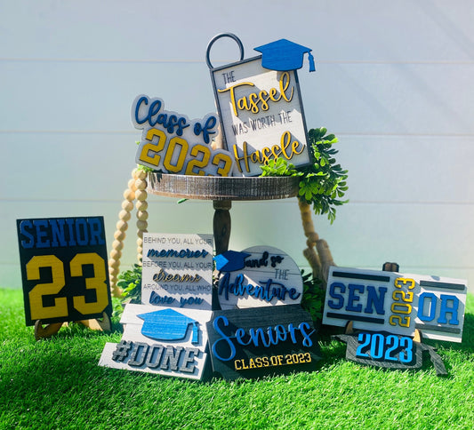 Graduation / Senior 2025 / Tier Tray decor / class of 2025 / home decor / #done / college /high school / tassel was worth the hassle seniors