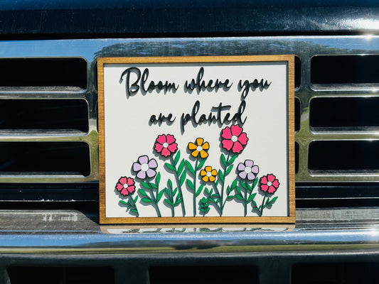 Bloom where you are planted sign, home decor, floral, nursery, wildflowers, bloom, plants, Mother’s Day, wood sign, gift for daughter, mom