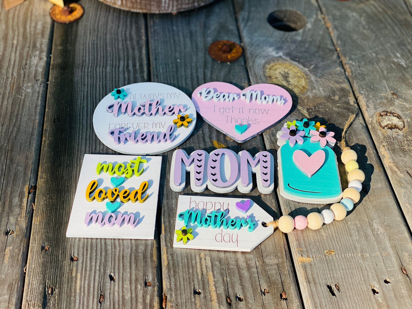 Mother’s Day tier tray set, tier tray decor, moms day, celebrate mom, most loved mom, always my mother, forever my friend, mom, home decor