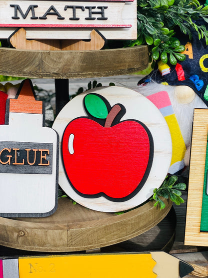 Back to school tiered tray set, mini signs, teacher decor, classroom decor, homeschool, virtual school, gifts for teachers, gift for mom