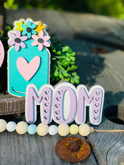 Mother’s Day tier tray set, tier tray decor, moms day, celebrate mom, most loved mom, always my mother, forever my friend, mom, home decor
