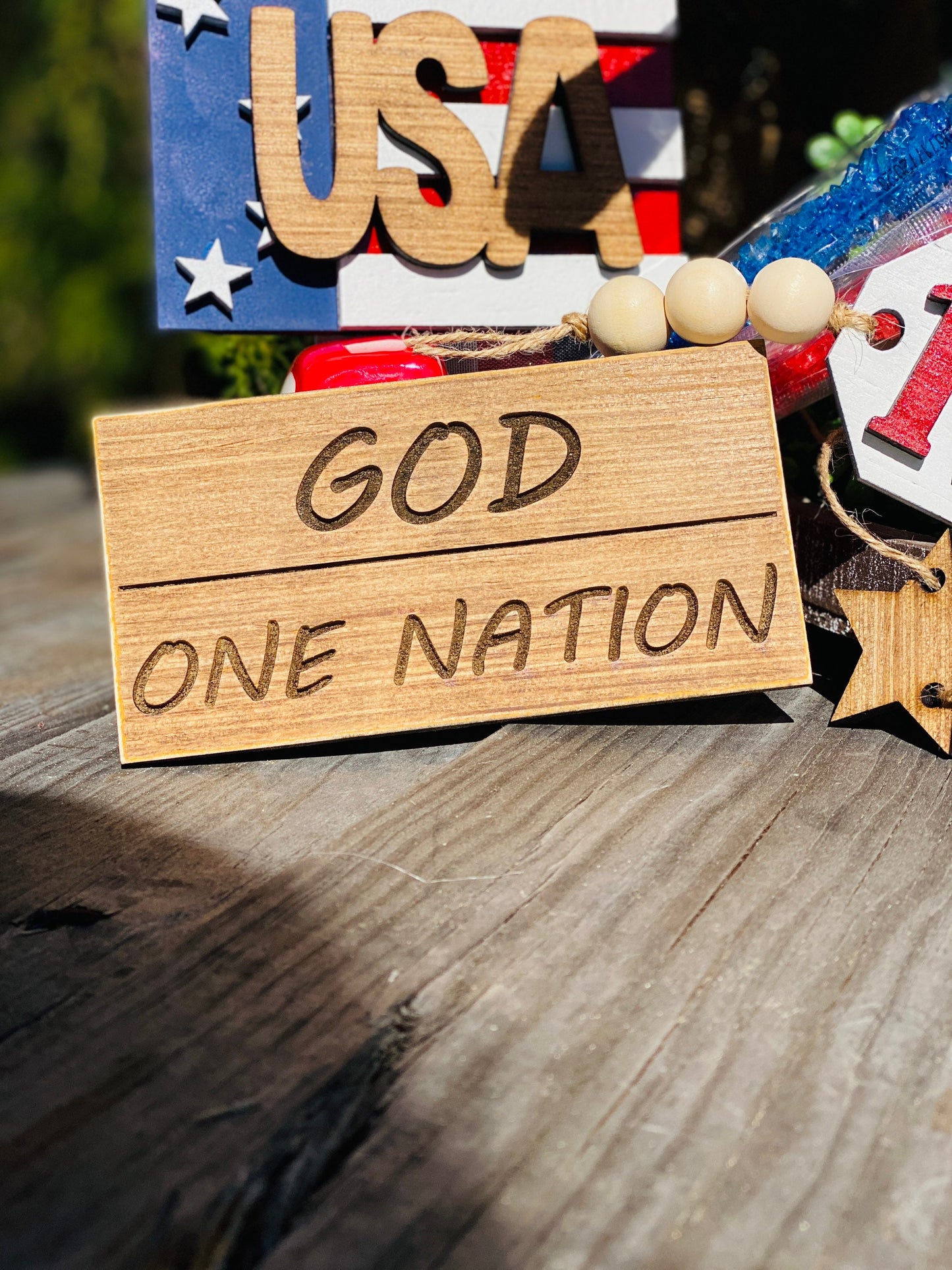 July 4th tier tray set, 4th of July, Independence Day, usa, America, one nation under god, 1776, home, liberty, United States flag, decor