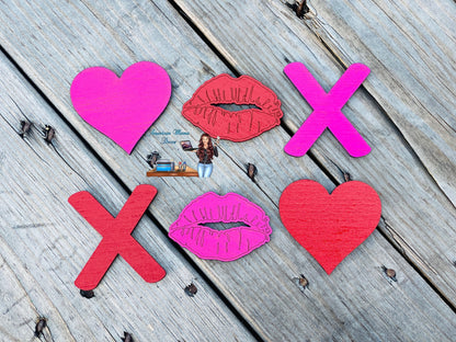 Valentines Gumball machine filler, wooden valentine cutouts, tiered tray decor, shelf sitter, farmhouse decoration, table decor