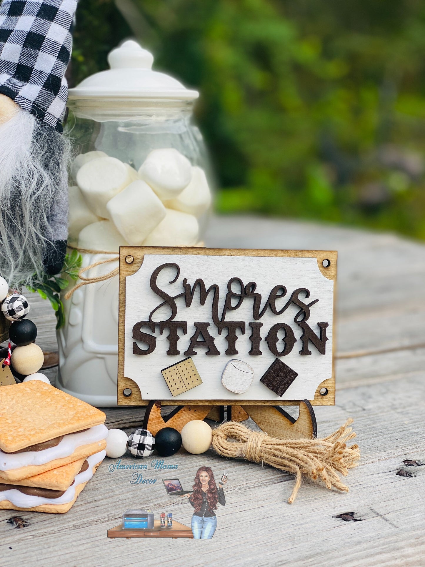 S’mores Tier Tray set, home decor, Rae Dunn, love you s’more, worry less laugh s’more, let’s get toasted, s’mores station, marshmallow