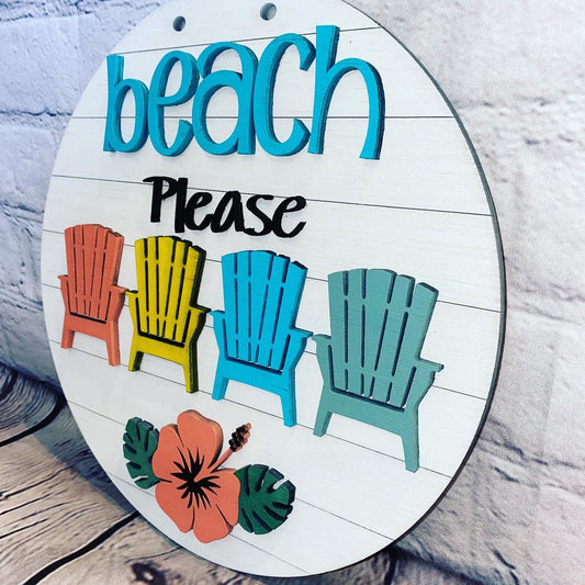 Beach Please Door Hanger