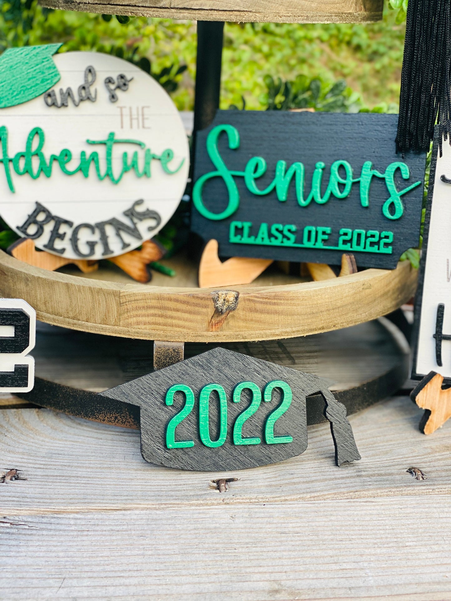 Graduation, Senior 2025, Tier Tray decor, class of 2025, home decor, Rae Dunn, college, high school,  tassel was worth the hassle, seniors