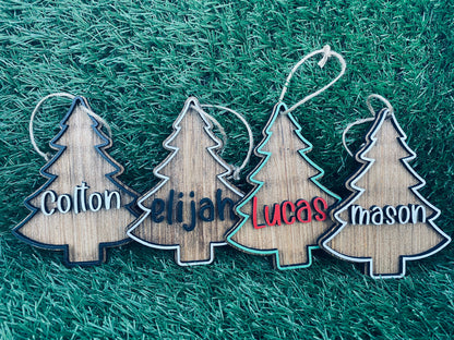 Personalized Christmas tree shape ornament… stocking tag…. Gift tag. FREE SHIPPING!!