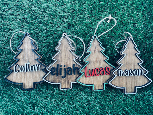 Personalized Christmas tree shape ornament… stocking tag…. Gift tag. FREE SHIPPING!!