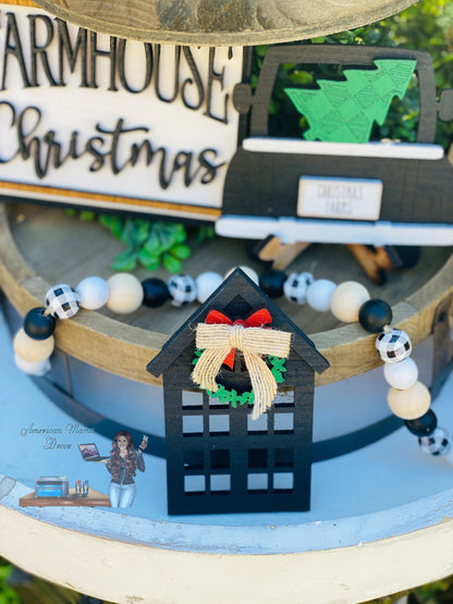 Christmas Tiered Tray Set,home decor, merry Christmas, Christmas, farm fresh trees, farmhouse Christmas decor,xmas decor, Rae Dunn decor