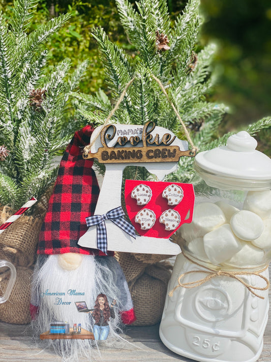 Cookie baking crew ornament, Christmas ornaments, personalized Christmas gifts, gifts for grandparent, gift for parents, stocking stuffer