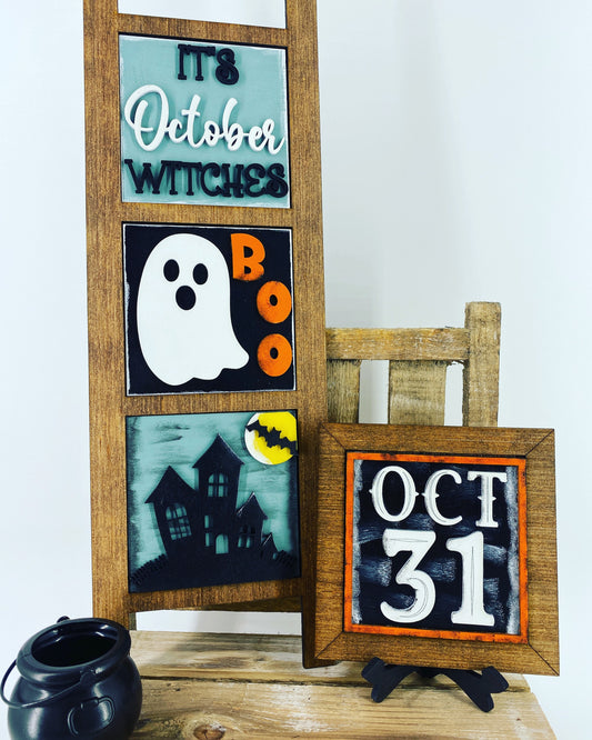 Halloween Leaning ladder, home decor, Rae Dunn displays, gift for mom, witches, haunted house, cauldron, hutch displays, holiday decor