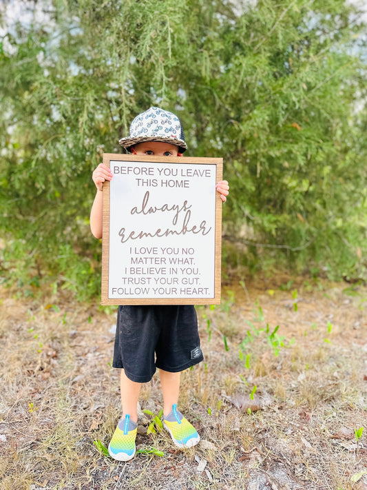 Before you leave this home, family, love signs, home decor, always remember, gifts for wife, wall decor, anniversary, kids decor, I love you