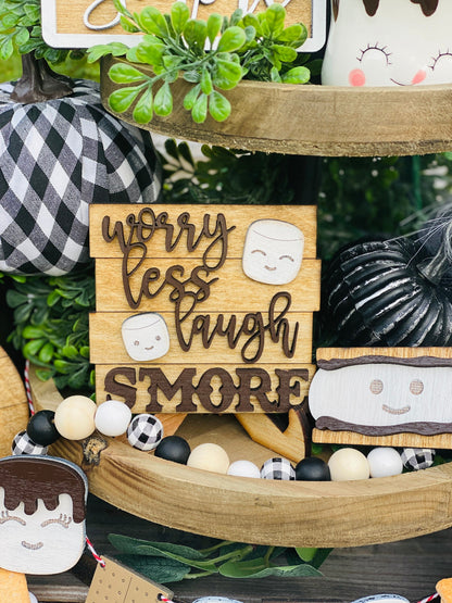 S’mores Tier Tray set, home decor, Rae Dunn, love you s’more, worry less laugh s’more, let’s get toasted, s’mores station, marshmallow
