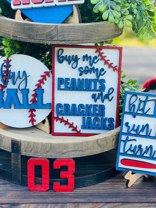 Baseball Tier Tray Set, home decor, baseball decor, man cave, home is where my heart is, home plate, baseball, kids room decor, play ball