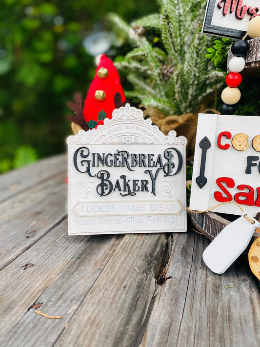 Christmas decor / tier tray decor / home decor / Rae dunn decor / merry Christmas / Santa’s cookies / bakery / milk / Mrs Claus