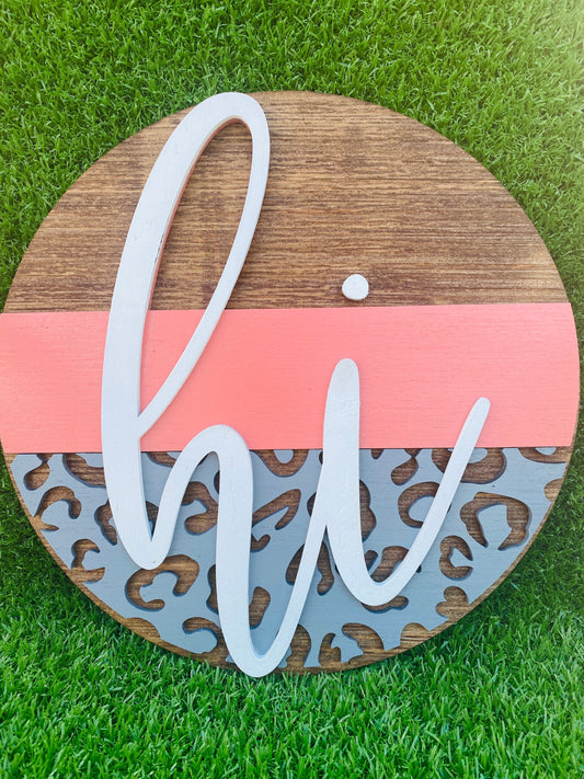 Hi leopard print sign *home decor* free shipping!