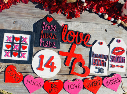 Valentines tier tray, home decor, tier tray set, sweetheart, love lives here, valentine, be mine, Rae dunn decor, true love, hugs, kisses