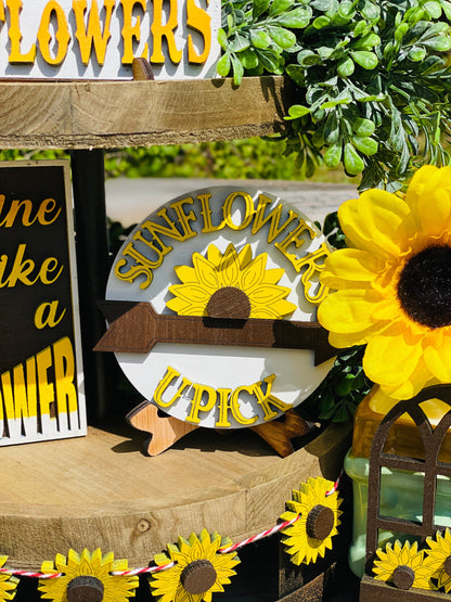 Sunflower Tier Tray Decor,home decor,Rae Dunn decor,shine like a sunflower, spread kindness,fresh cut sunflowers,sunflowers u pick