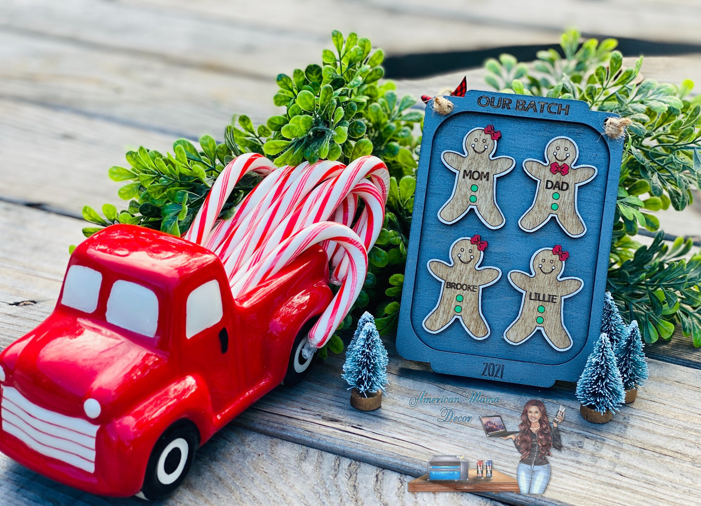 Gingerbread family Christmas ornament, stocking stuffer, Christmas tree decor, home decor, baking sheet, gifts for mom, xmas, Santa, cookies