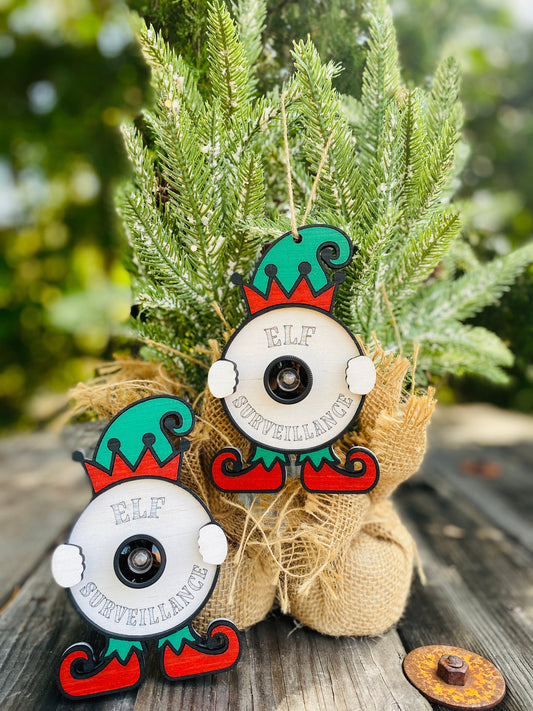Christmas ornament gift, Elf surveillance ornament, Santa’s watching, farmhouse ornament, naughty or nice, Rae dunn decor, elf is watching